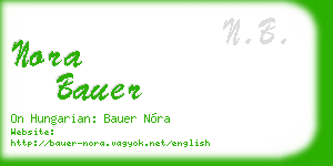 nora bauer business card