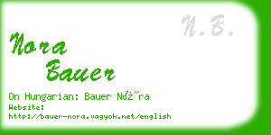 nora bauer business card